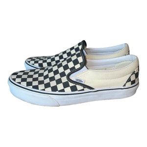 Vans Black and Cream Checkerboard Sneakers